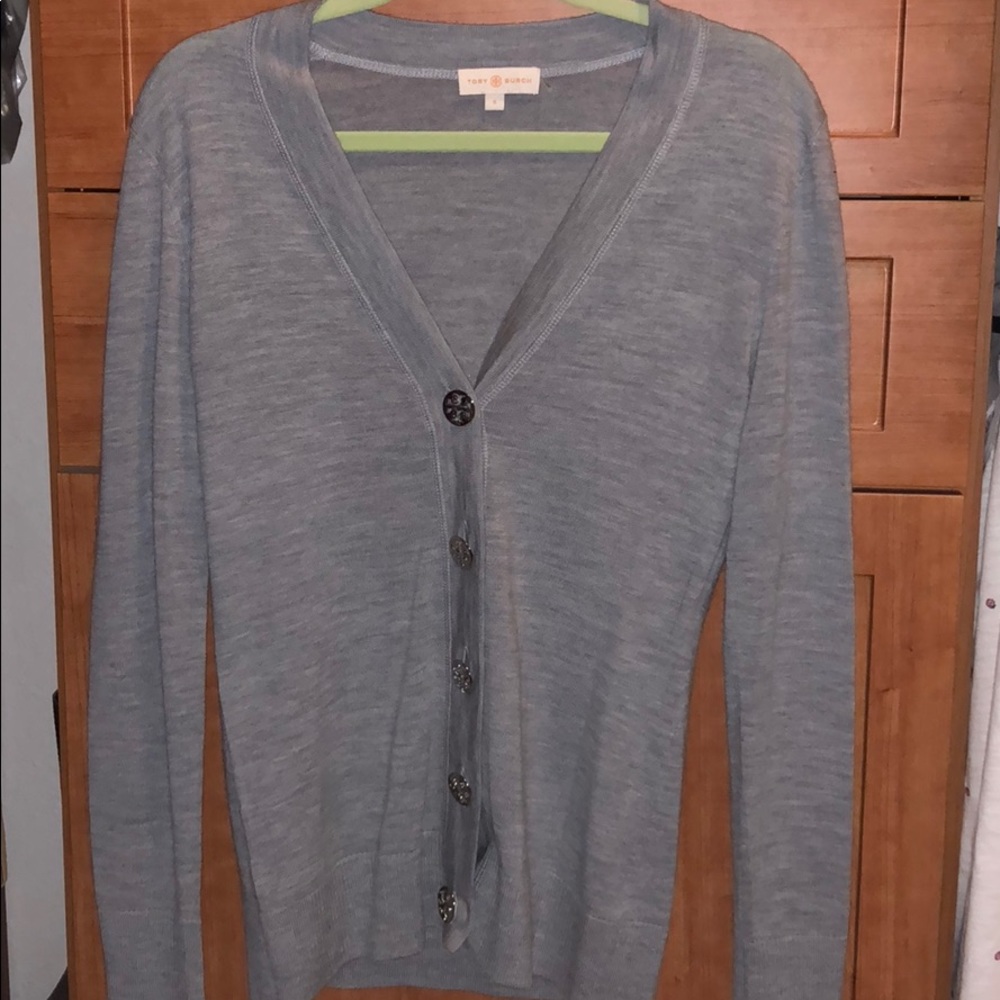 Gray Tory Burch cardigan. Great condition. Size S